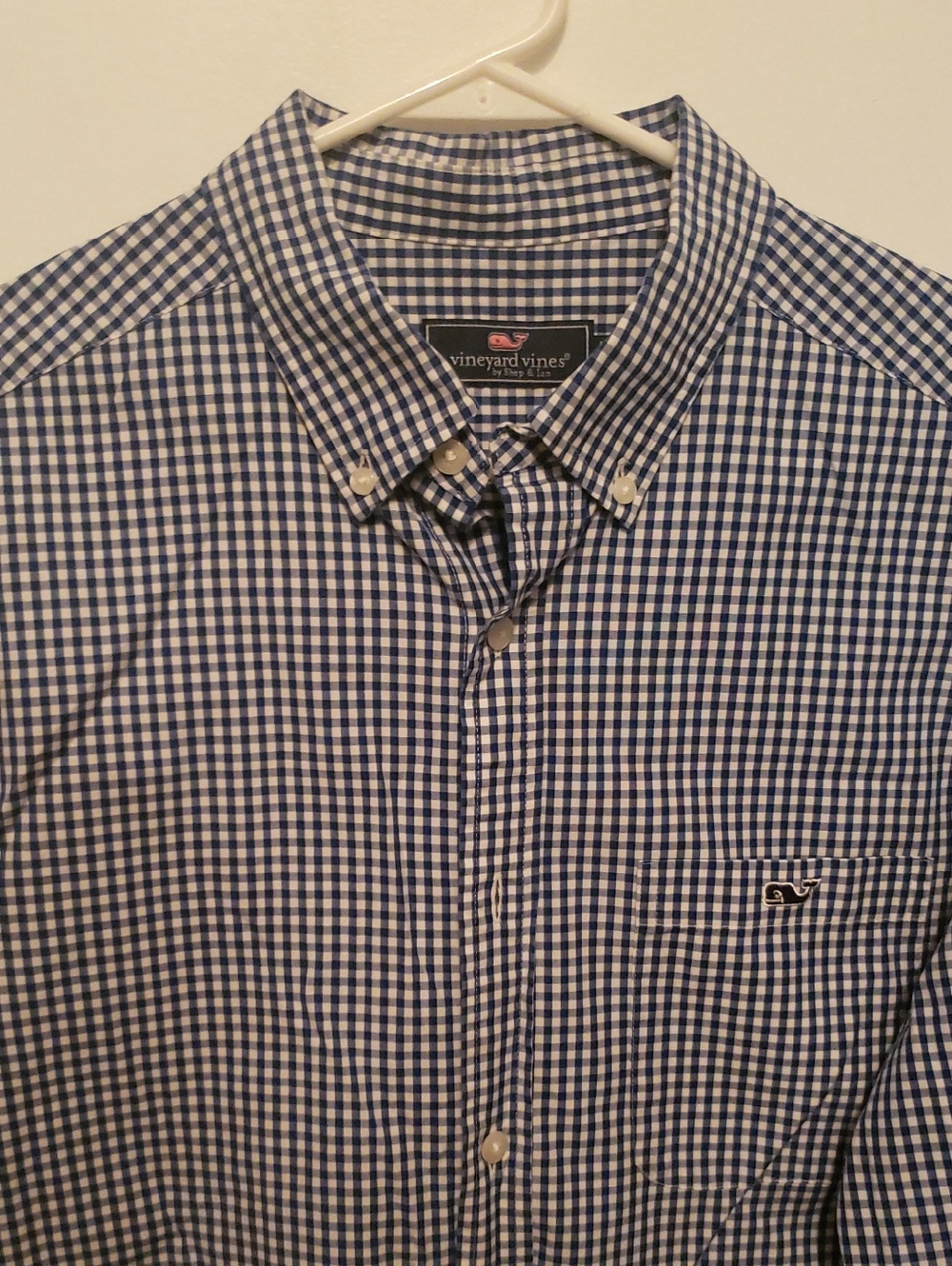 Vineyard Vines Blue and White Gingham Button-Down Shirt